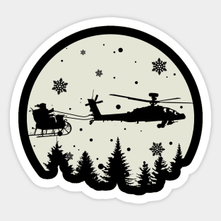 Gun Pilot - AH-64 Apache Pulling Santa's Sleigh Sticker